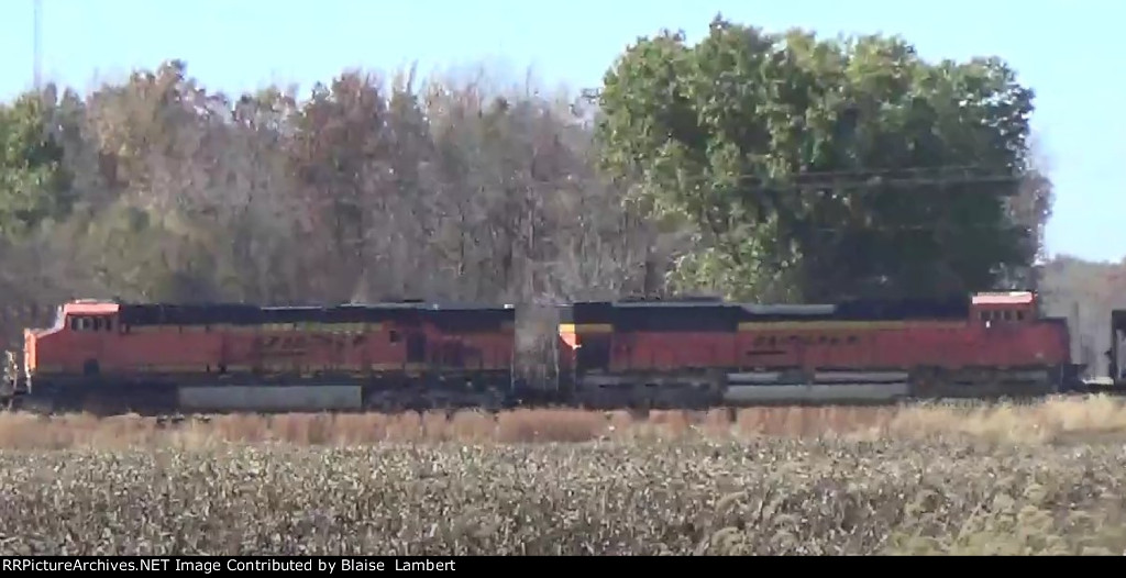 BNSF coal train DPUs